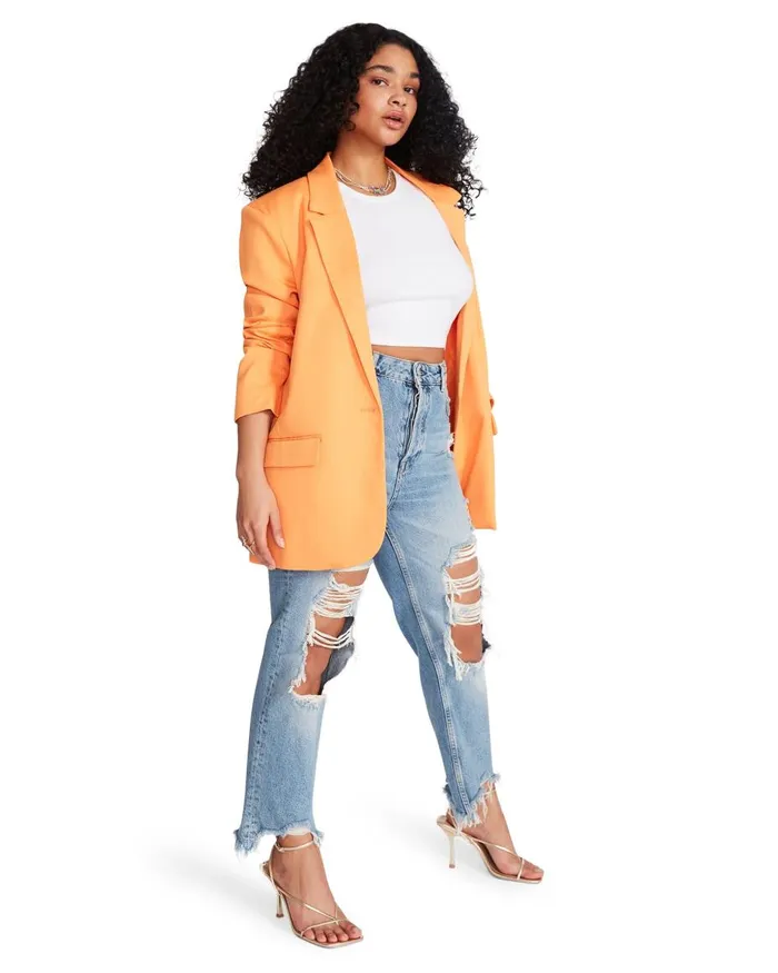 Steve Madden Kaira Blazer Orange Womens Jackets and Coats