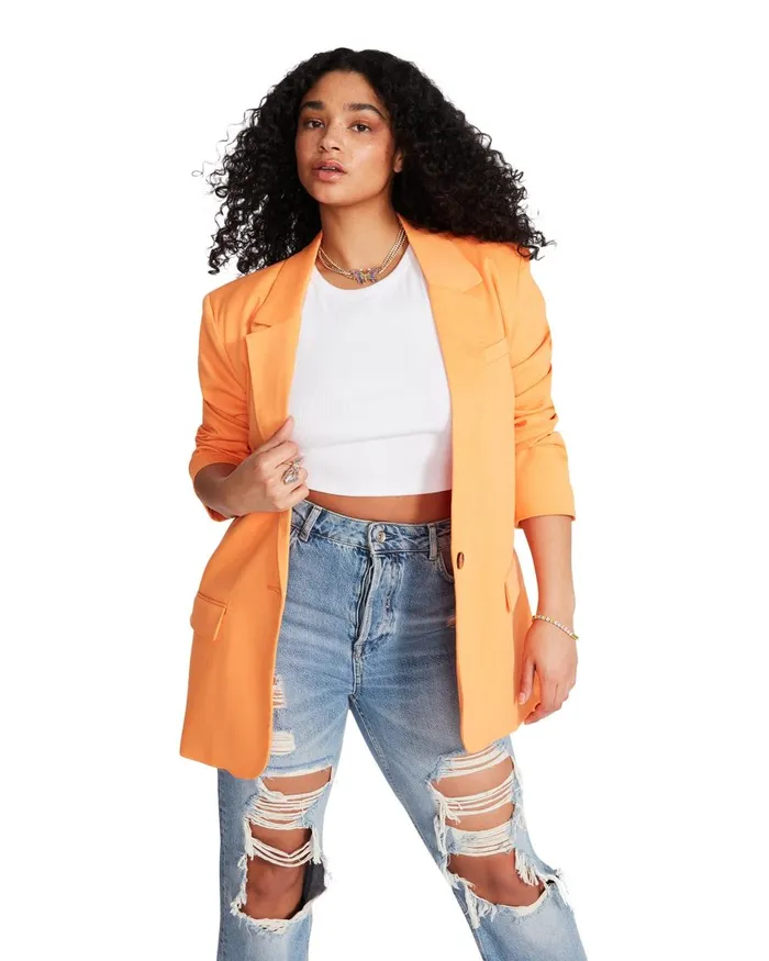 Steve Madden Kaira Blazer Orange Womens Jackets and Coats