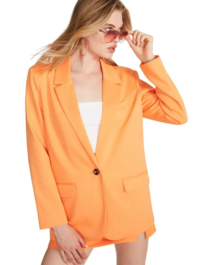 Steve Madden Kaira Blazer Orange Womens Jackets and Coats