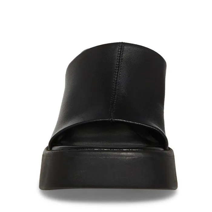 Steve Madden Kane Black Leather Womens Heels