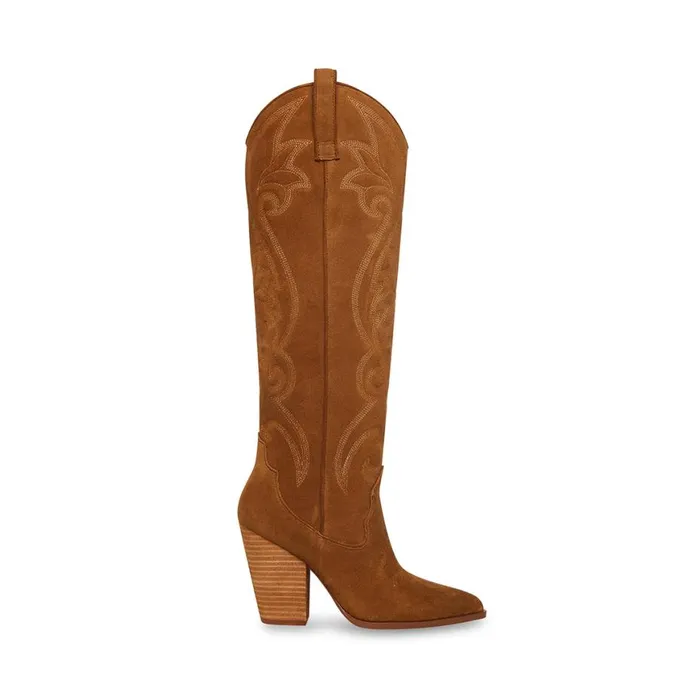 Steve Madden Lasso Chestnut Suede Womens Boots and Booties