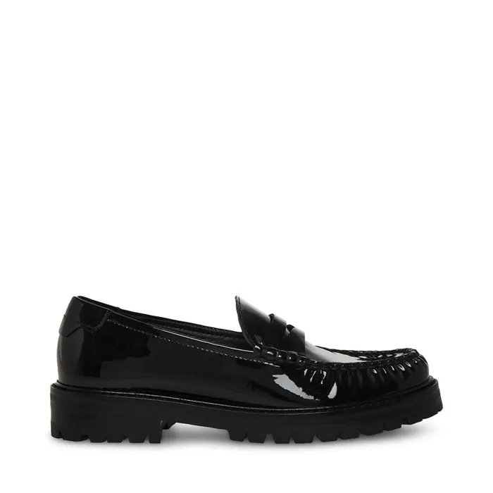 Steve Madden Madelyn Black Patent Womens Loafers and Flats