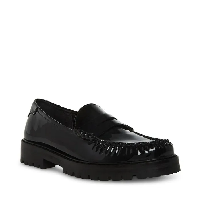 Steve Madden Madelyn Black Patent Womens Loafers and Flats