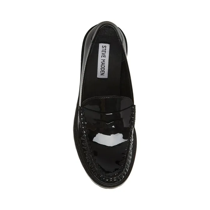 Steve Madden Madelyn Black Patent Womens Loafers and Flats
