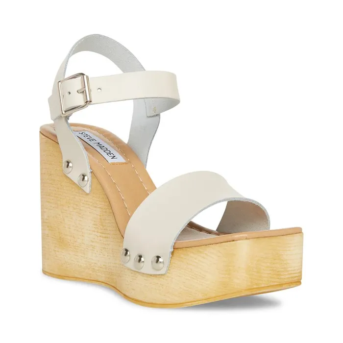 Steve Madden Magnolia Bone Leather Womens Sandals