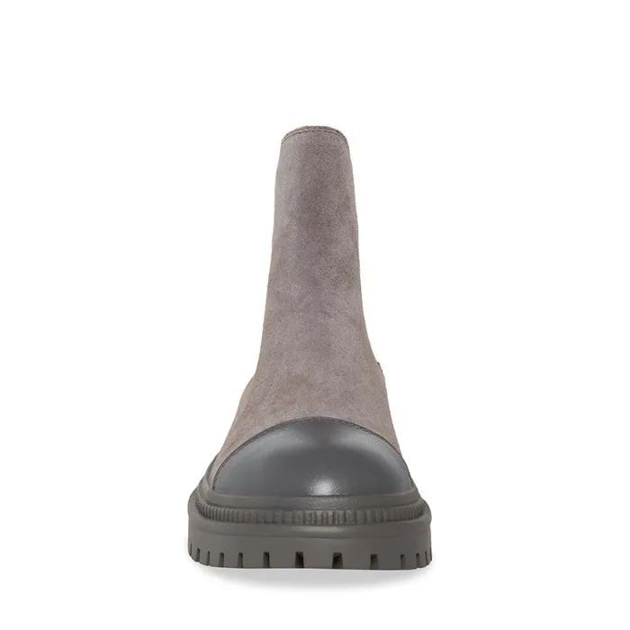 Steve Madden Mayslie Light Grey Suede Womens Boots and Booties