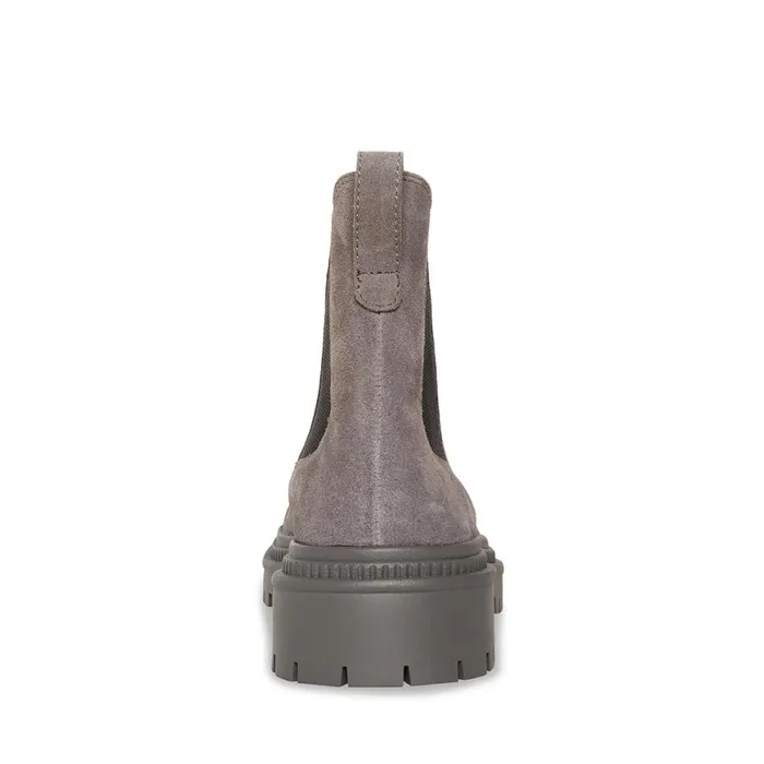 Steve Madden Mayslie Light Grey Suede Womens Boots and Booties