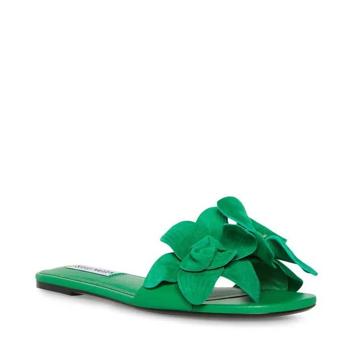 Steve Madden Melena Green Suede Womens Sandals