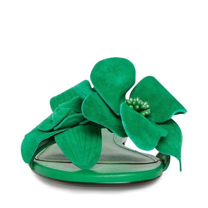 Steve Madden Melena Green Suede Womens Sandals