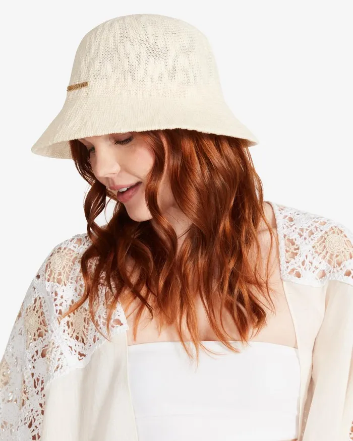 Steve Madden Molded Poly Yarn Bucket Hat Cream Womens Hats Scarves and Gloves Steve Madden Molded Poly Yarn Bucket Hat Cream Womens Hats Scarves and Gloves