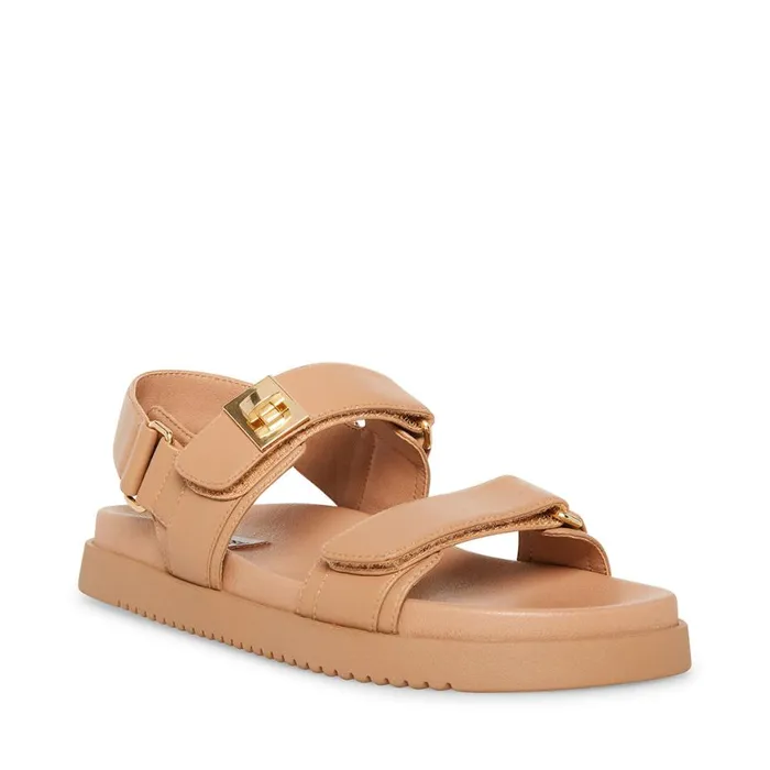 Steve Madden Mona Tan Leather Womens Sandals