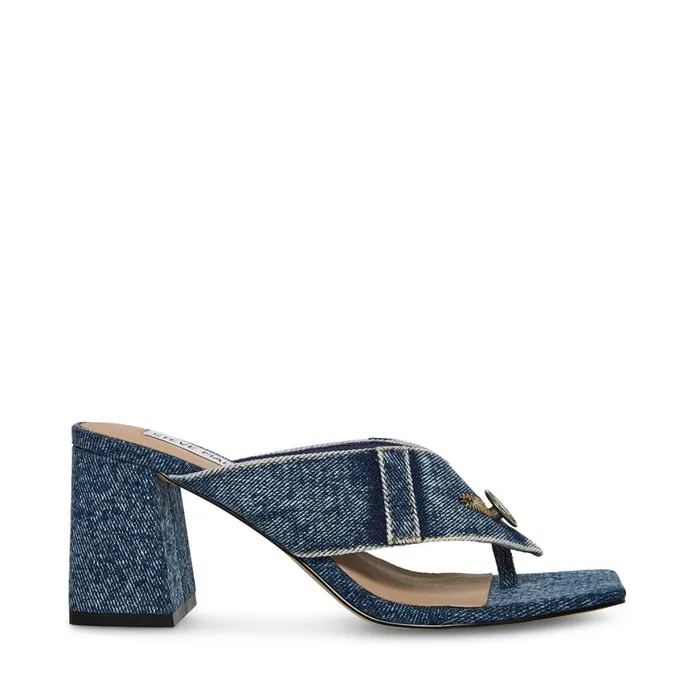 Steve Madden Nicola Denim Fabric Womens Heels