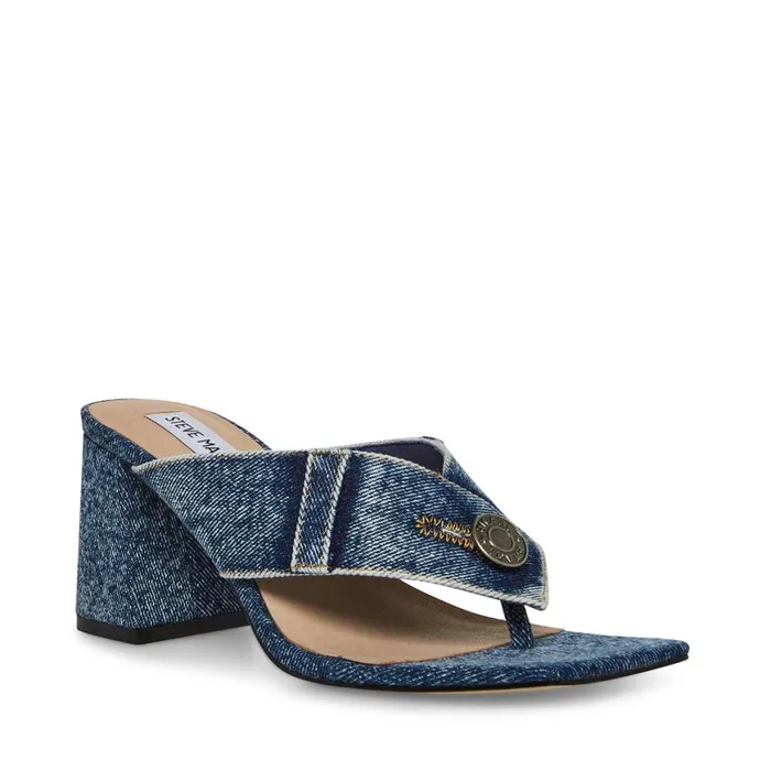 Steve Madden Nicola Denim Fabric Womens Heels