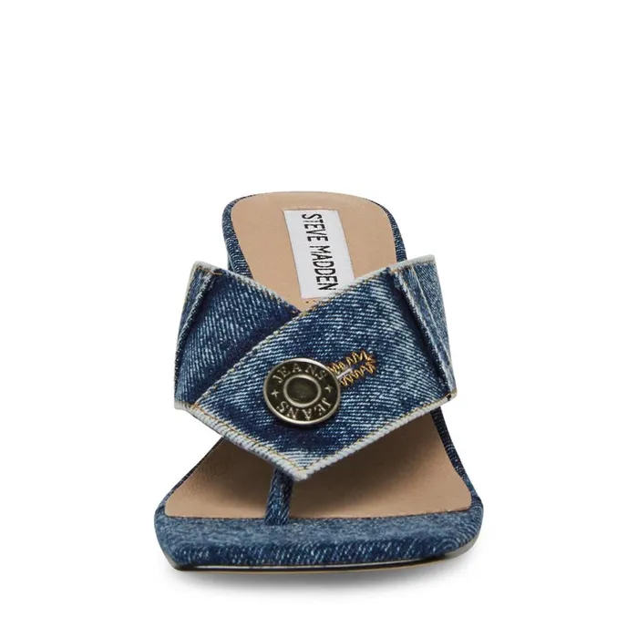 Steve Madden Nicola Denim Fabric Womens Heels