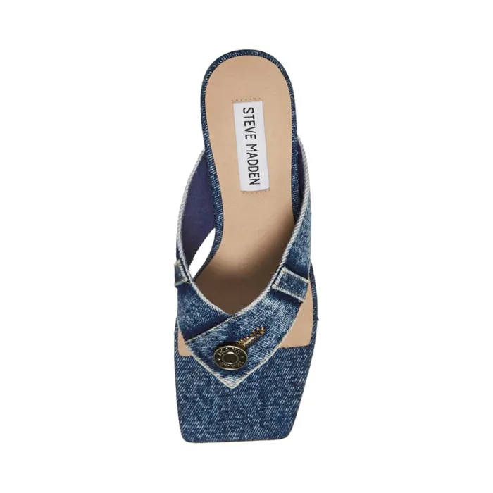 Steve Madden Nicola Denim Fabric Womens Heels