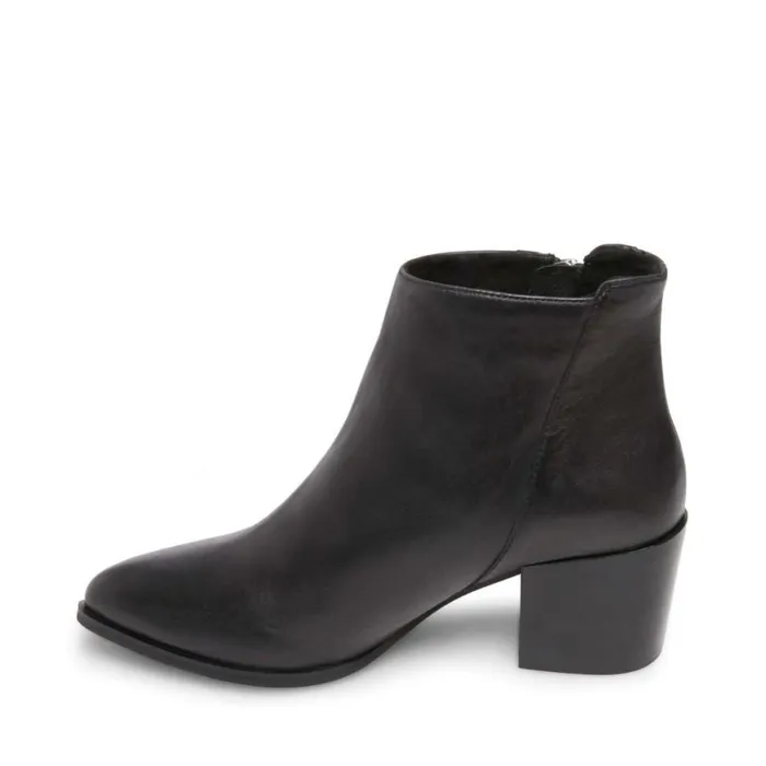 Steve Madden Nolan Black Leather Womens Boots and Booties