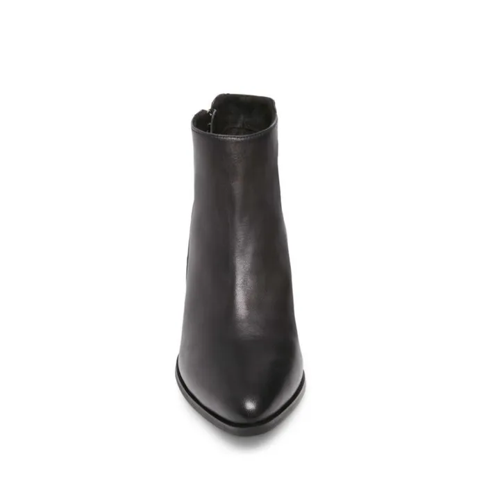 Steve Madden Nolan Black Leather Womens Boots and Booties