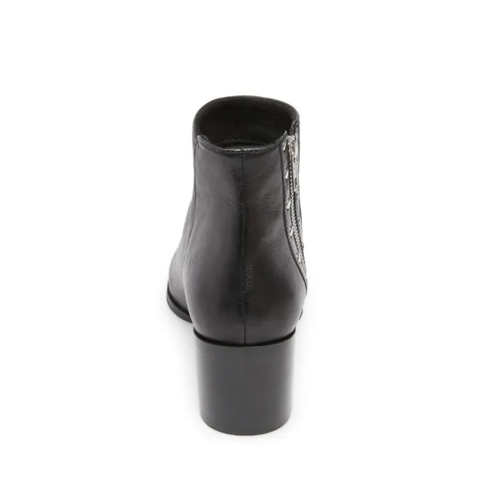 Steve Madden Nolan Black Leather Womens Boots and Booties