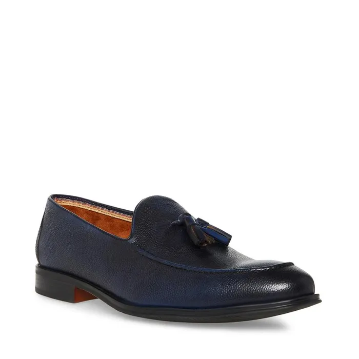 Steve Madden Paen Navy Leather Mens Loafers Steve Madden Paen Navy Leather Mens Loafers