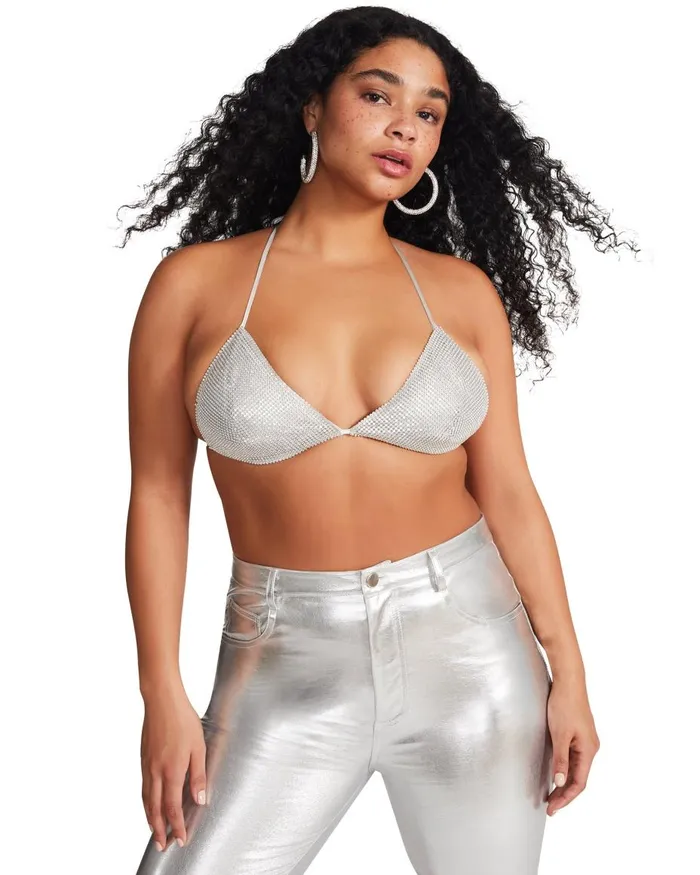 Steve Madden Rhinestone Bikini Top Womens Tops and Shirts