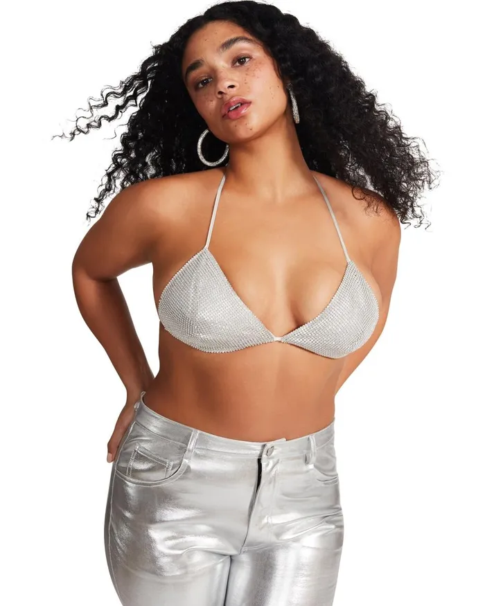 Steve Madden Rhinestone Bikini Top Womens Tops and Shirts