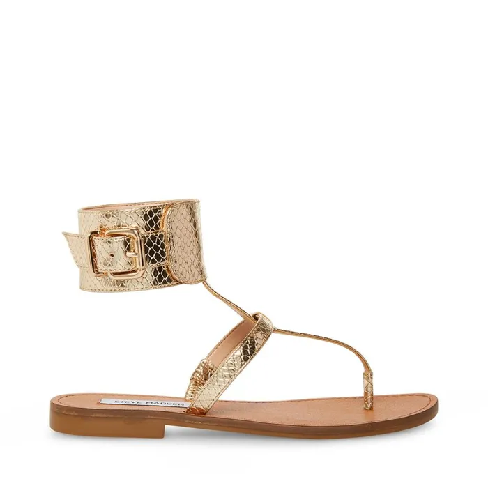 Steve Madden Rico Gold Snake Womens Sandals