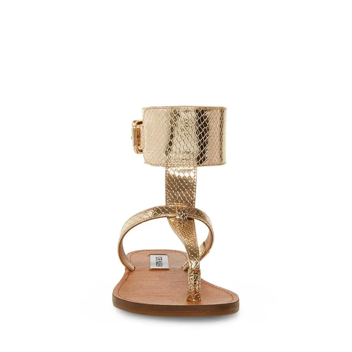 Steve Madden Rico Gold Snake Womens Sandals