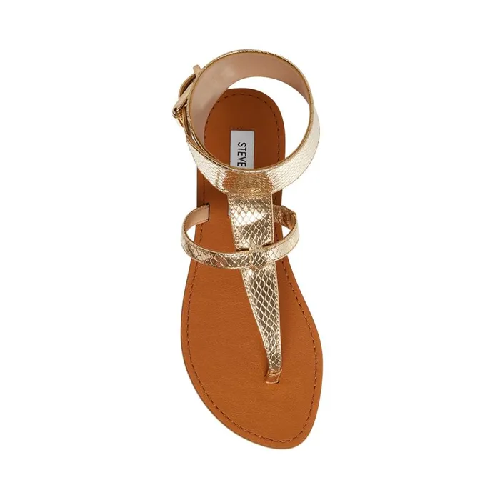 Steve Madden Rico Gold Snake Womens Sandals