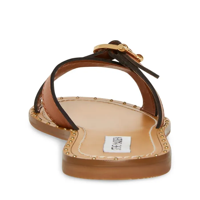 Steve Madden Rizz Cognac Leather Womens Sandals