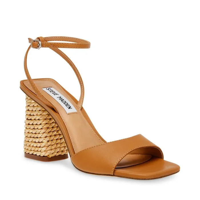Steve Madden Rozlyn Tan Leather Womens Heels