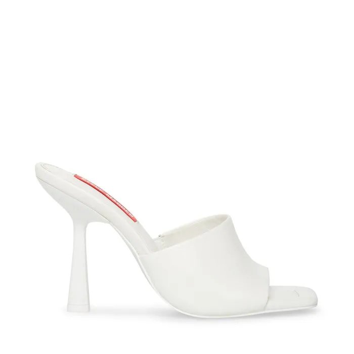 Steve Madden Selene White Leather Womens Heels