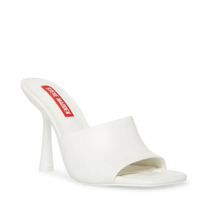 Steve Madden Selene White Leather Womens Heels