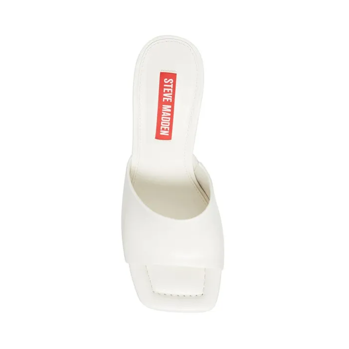 Steve Madden Selene White Leather Womens Heels