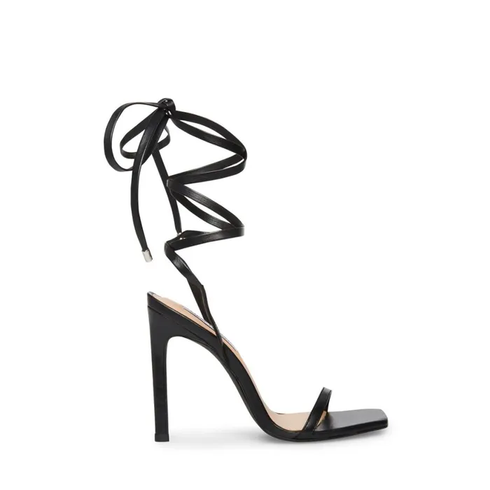 Steve Madden Uplift Black Leather Womens Heels