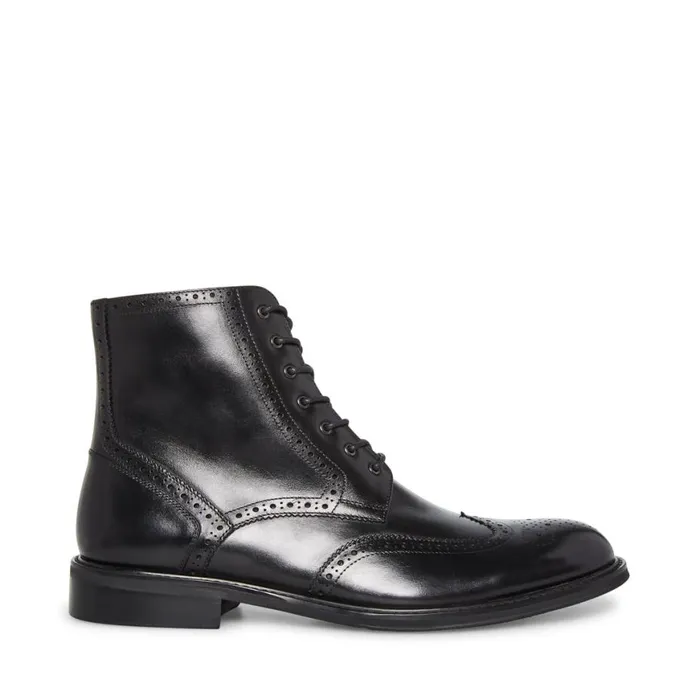 Steve Madden Xanddy Black Leather Mens Boots