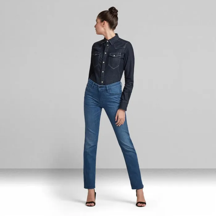 Straight Women GStar RAW Noxer Straight Jeans Faded Neptune Blue