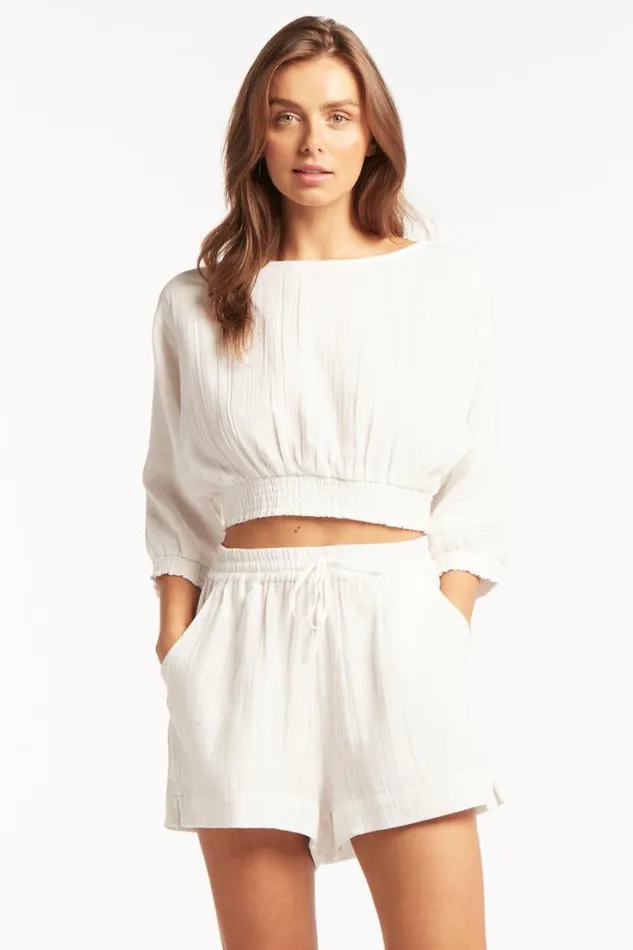 Sunset Beach Short Sunset White Women Sea Level Shorts