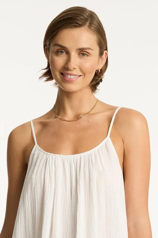 Sunset Short Sundress Sunset White Women Sea Level Dresses