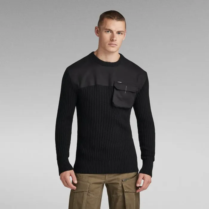 Sweaters Men GStar RAW Army Knitted Sweater Dark Black