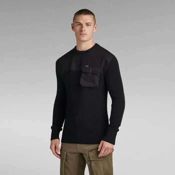 Sweaters Men GStar RAW Army Knitted Sweater Dark Black