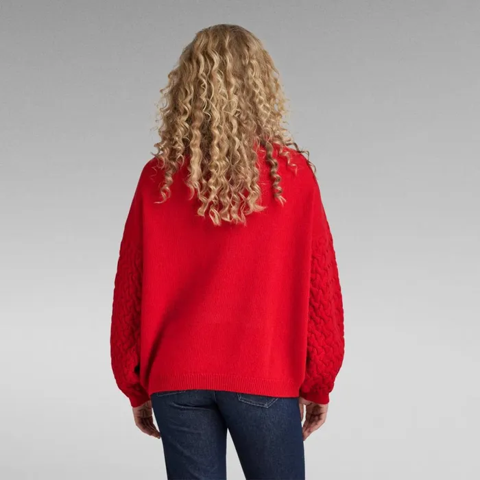 Sweaters Women GStar RAW Chunky Loose Turtle Knitted Sweater Dark Flame