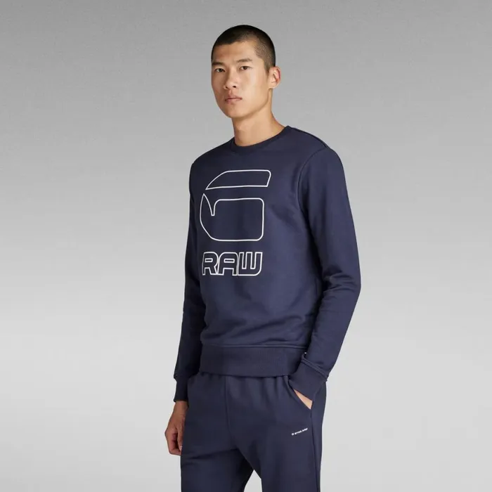 Sweatshirts and Hoodies Men GStar RAW Graphic GRAW Sweater Sartho Blue