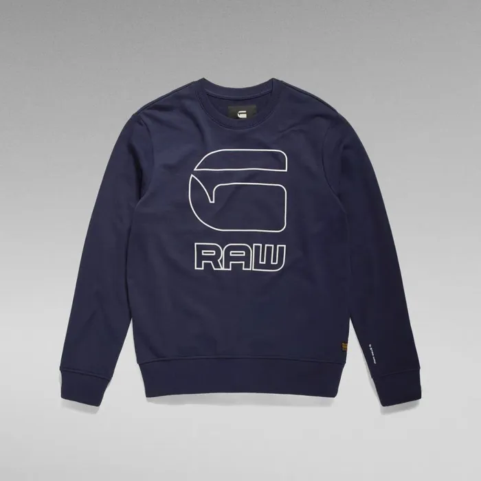 Sweatshirts and Hoodies Men GStar RAW Graphic GRAW Sweater Sartho Blue