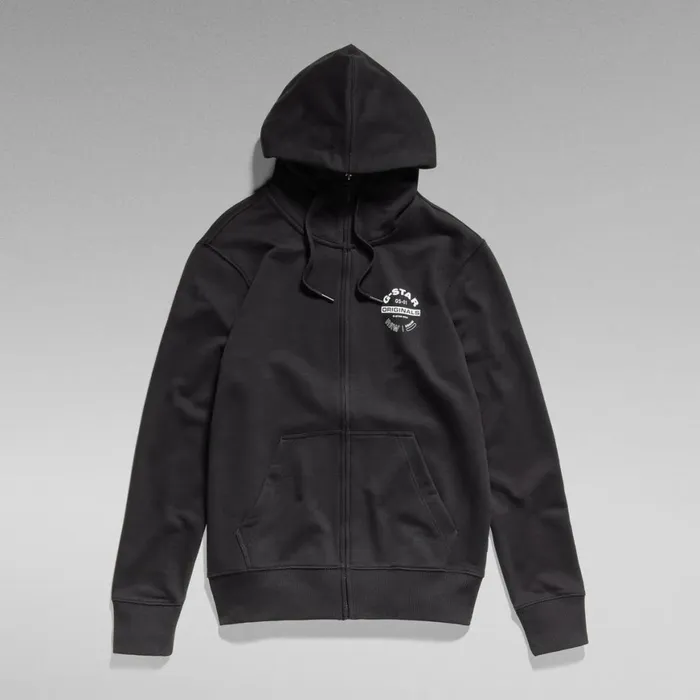 Sweatshirts and Hoodies Men GStar RAW Hooded Zip Sweater 2 Dark Black