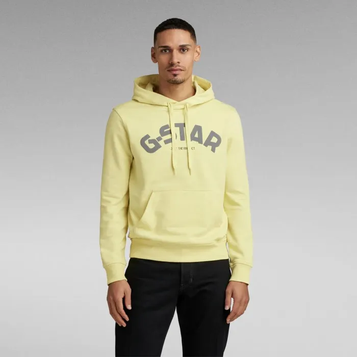 Sweatshirts and Hoodies Men GStar RAW Puff Logo Hooded Sweater Lemonade