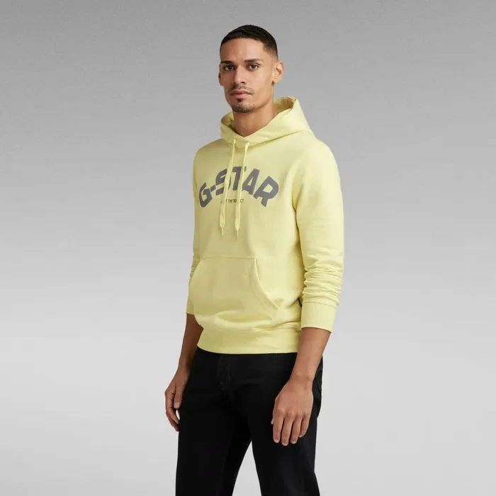 Sweatshirts and Hoodies Men GStar RAW Puff Logo Hooded Sweater Lemonade