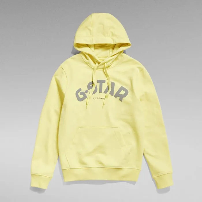Sweatshirts and Hoodies Men GStar RAW Puff Logo Hooded Sweater Lemonade