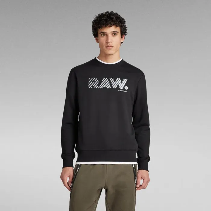 Sweatshirts and Hoodies Men GStar RAW Regular Crew Neck Graphic Sweat Dark Black Sweatshirts and Hoodies Men GStar RAW Regular Crew Neck Graphic Sweat Dark Black