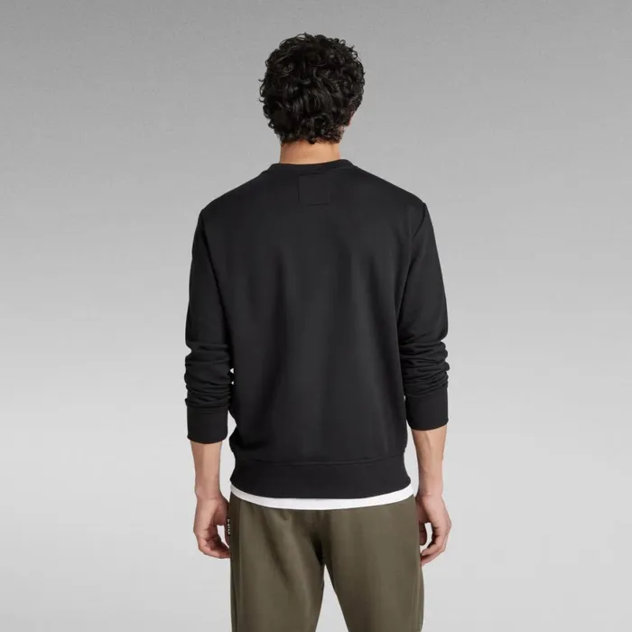 Sweatshirts and Hoodies Men GStar RAW Regular Crew Neck Graphic Sweat Dark Black