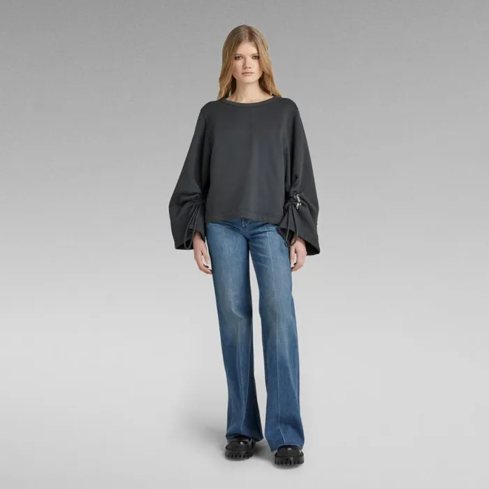 Sweatshirts and Hoodies Women GStar RAW Adjustable Sleeve Cropped Sweater Cloack